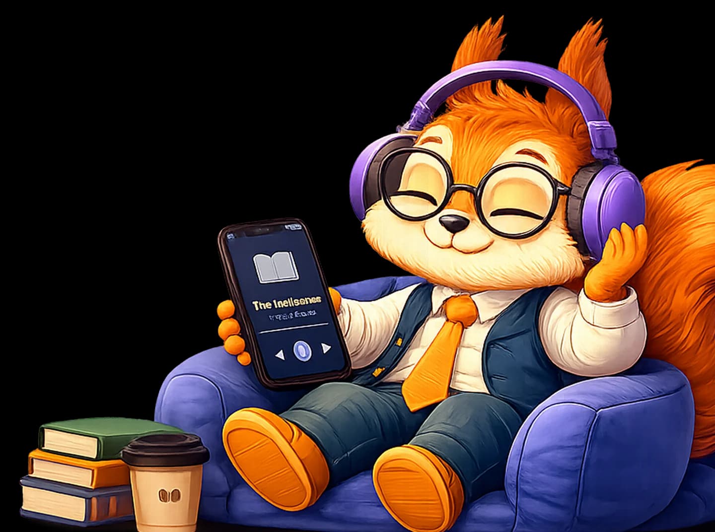 Falaq mascot with headphones
